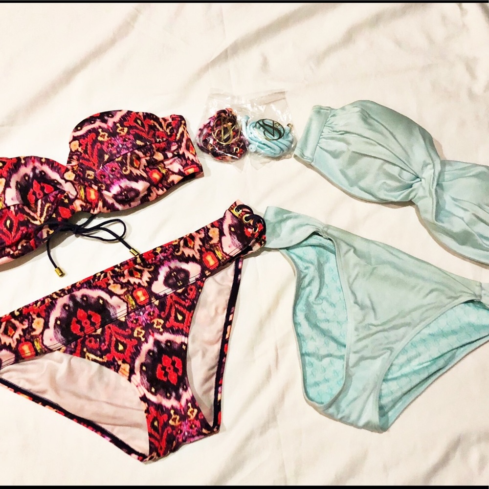 2 Victoria Secret Bathing Suits. 34B/ M Bottoms